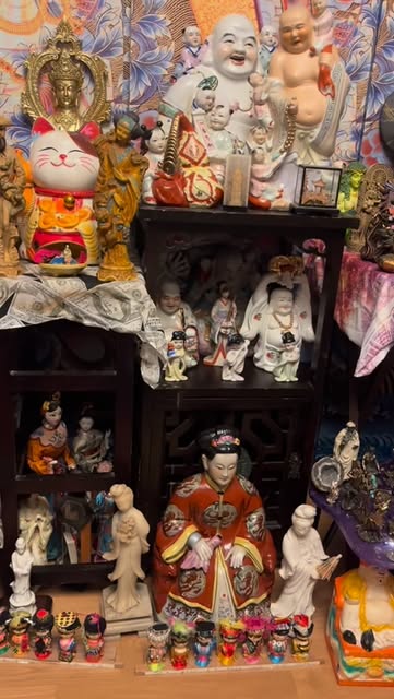 Her altar room, unpacked and set up over several days